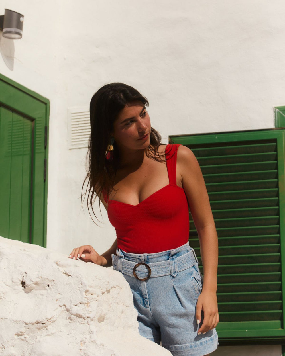 Body rouge Josefina décolleté coeur