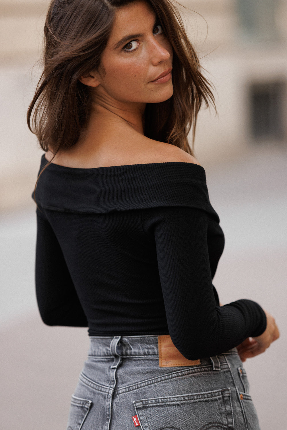 Gaby Black Bodysuit ML